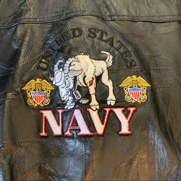 Vintage US Navy Leather Jacket XXL - Picture 6 of 6